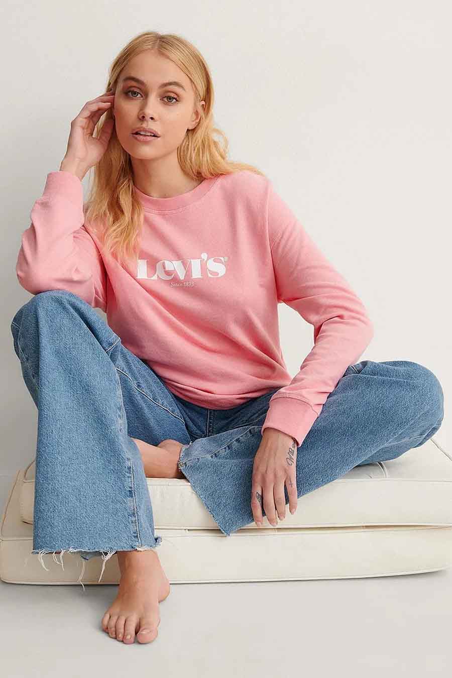 Roze levi's trui sale